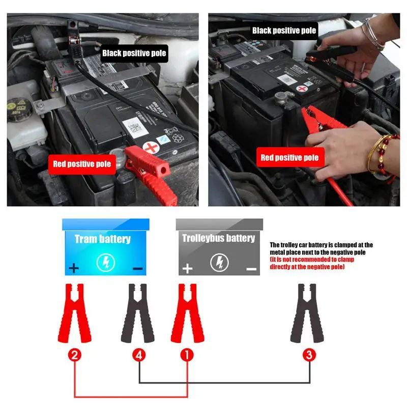 Battery Jump Cable Connection Line Jumper Cables Alligator Clip Automotive Booster Cables With Stable Current Safe Ignition Wire