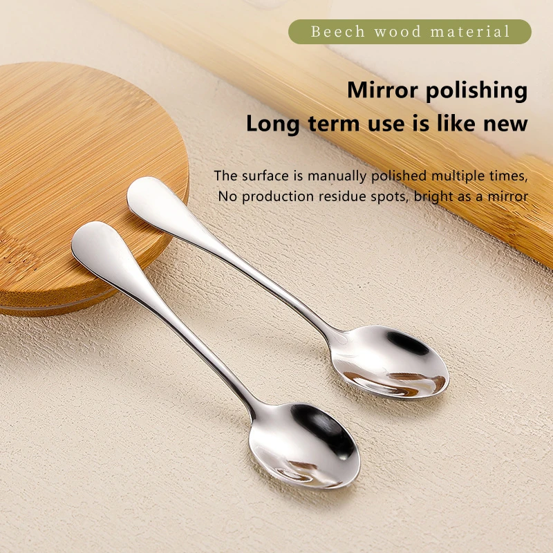 3/5Pcs Stainless Steel Mini Coffee Scoops Spoon Coffee Tea Ice Cream Spoons Dessert Spoon Couple Kitchen Tools