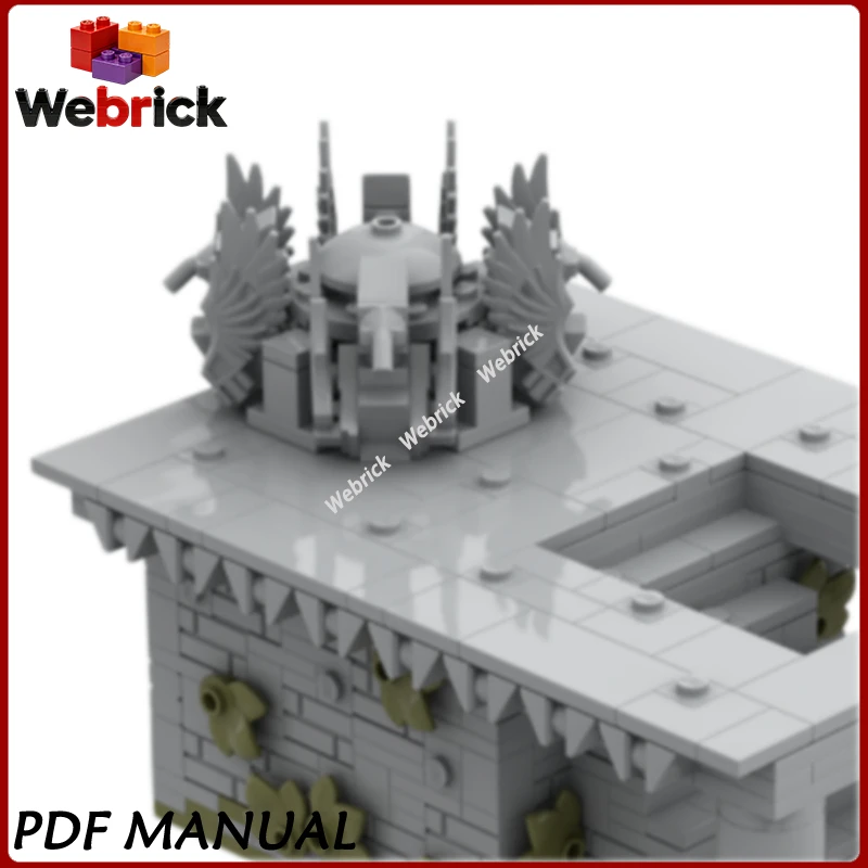 Observation Ruins MOC Building Blocks Kit, Vintage Broken Watchtower, Collectible Wilderness Ruin Diorama
