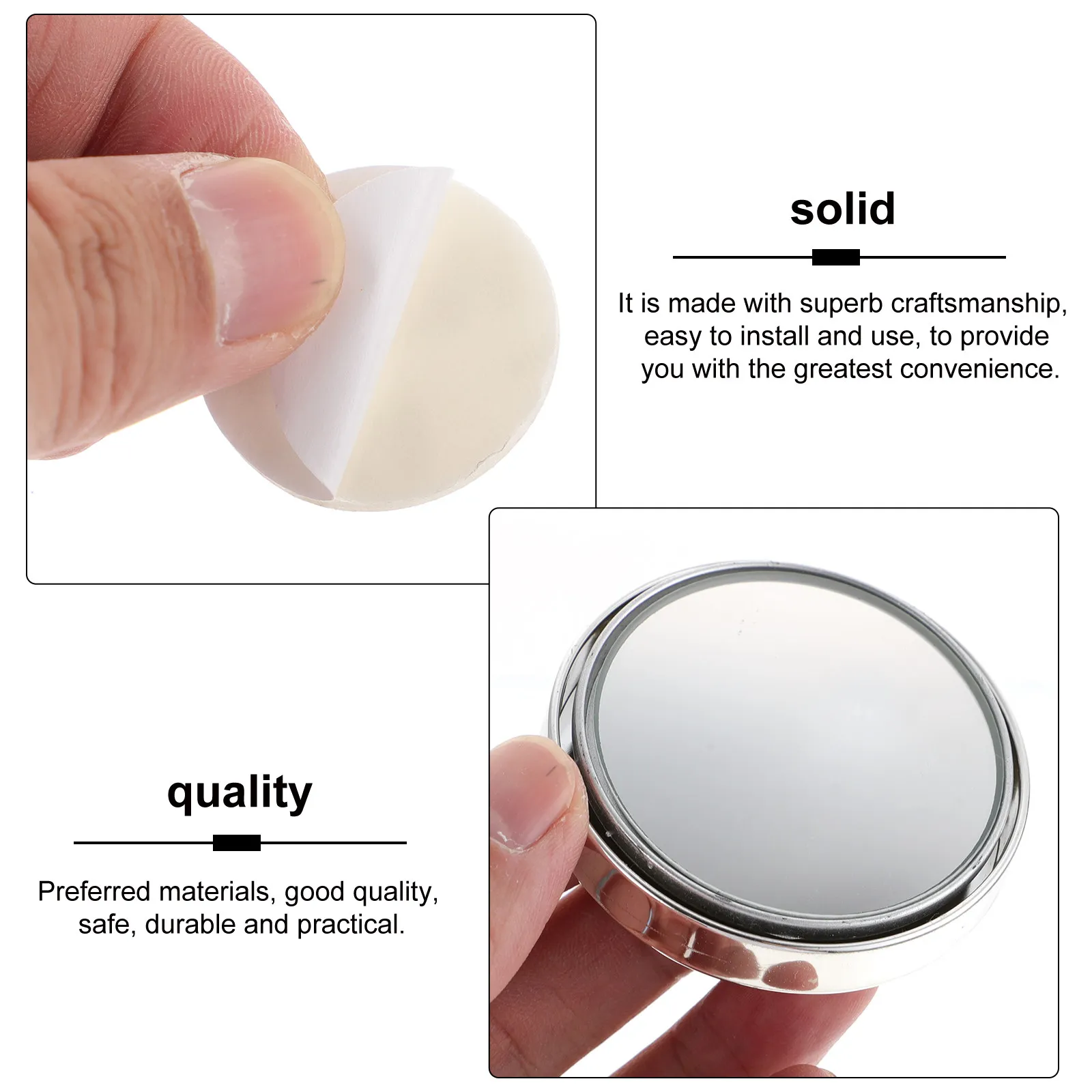 2Pairs Professional Blind Spot Mirror Car Rearview Mirror Rotatable Push Type Eliminate Visual Blind Spots Parking Reversing Aid