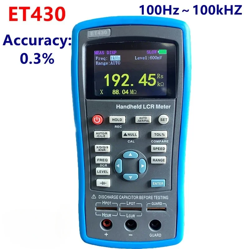 New ET430 Multifunction LCR Handheld Digital Bridge Meter DCR Mode High Precision Capacitance Inductance Resistance Meter Tester