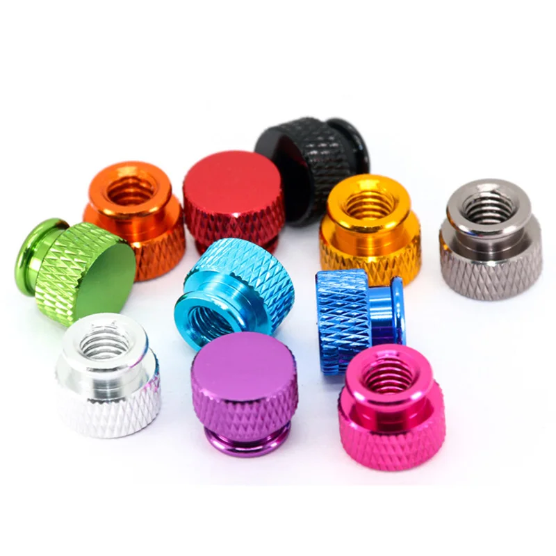 1/2/5/10/20Pcs 6061 Aluminum Alloy Knurled Thumb Blind Hole Nut M3 M4 M5 M6 Hand Tight Screw Cap for DIY Computer Case Fastener
