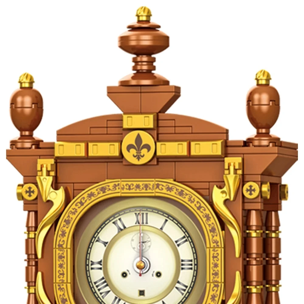 Blocs de Construction d'horloge pivotante série rétro classique, 751 pièces, avec pendule, ensemble de briques de Construction, cadeaux, jouets pour garçons et filles