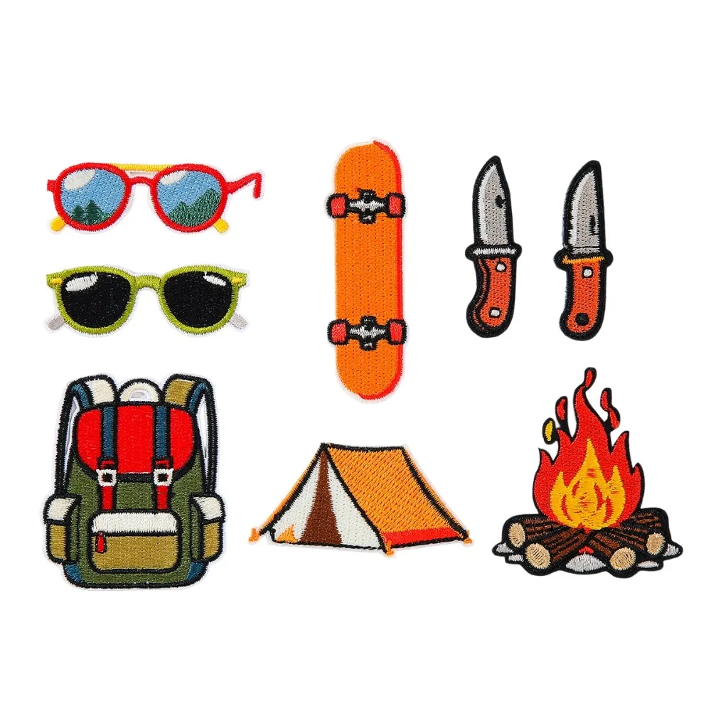 

Camping Bonfire Embroidery Patch Iron on Patches DIY T-shirt Backpack Hat Craft Decor Repair Applique Sticker Sewing Accessories