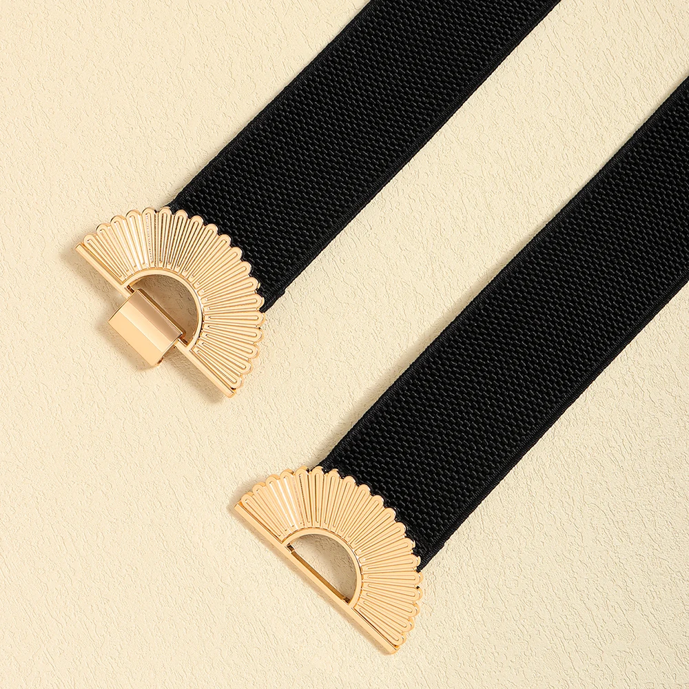 حزام الخصر النسائي ذو الإحساس الممتاز باللون الأسود، حزام خصر مرن من سبيكة فردية، حزام خصر من مادة البولي بروبيلين، بيج ناعم #5