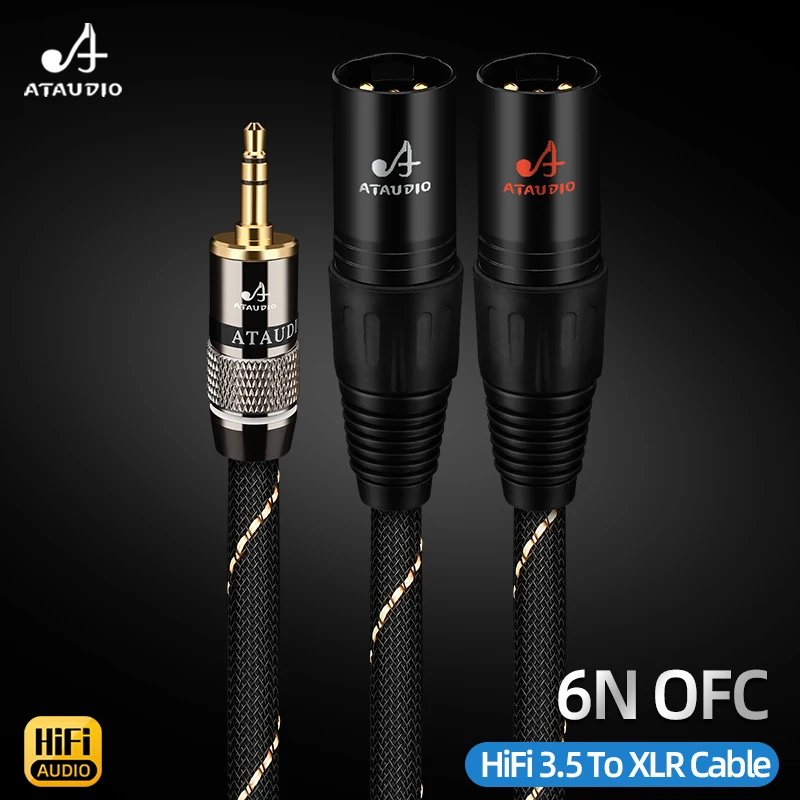 Cable de Audio HiFi de Alta Calidad de 3.5mm a 2XLR para Auriculares, Mezclador, MP3, Divisor en Y, Conector 3.5 a XLR Macho/Hembra, Cable Balanceado