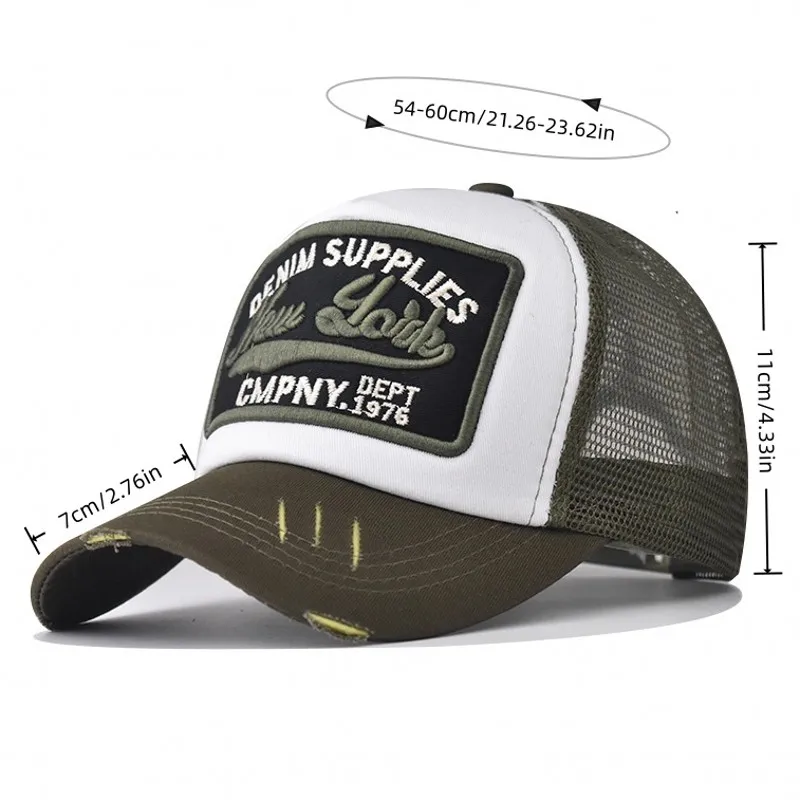 Unisex Trucker Hat - Curved Bill Mesh Back Retro Classic Colorblock Snapback Baseball Cap for Men and Women