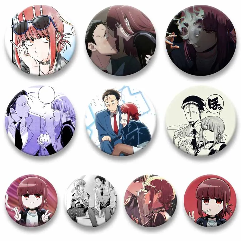 Yamada Sasaki Cartoon Enamel Pins Anime Smoking Behind The Supermarket with You Brooch Otaku Culture Badges Jewelry Accessories