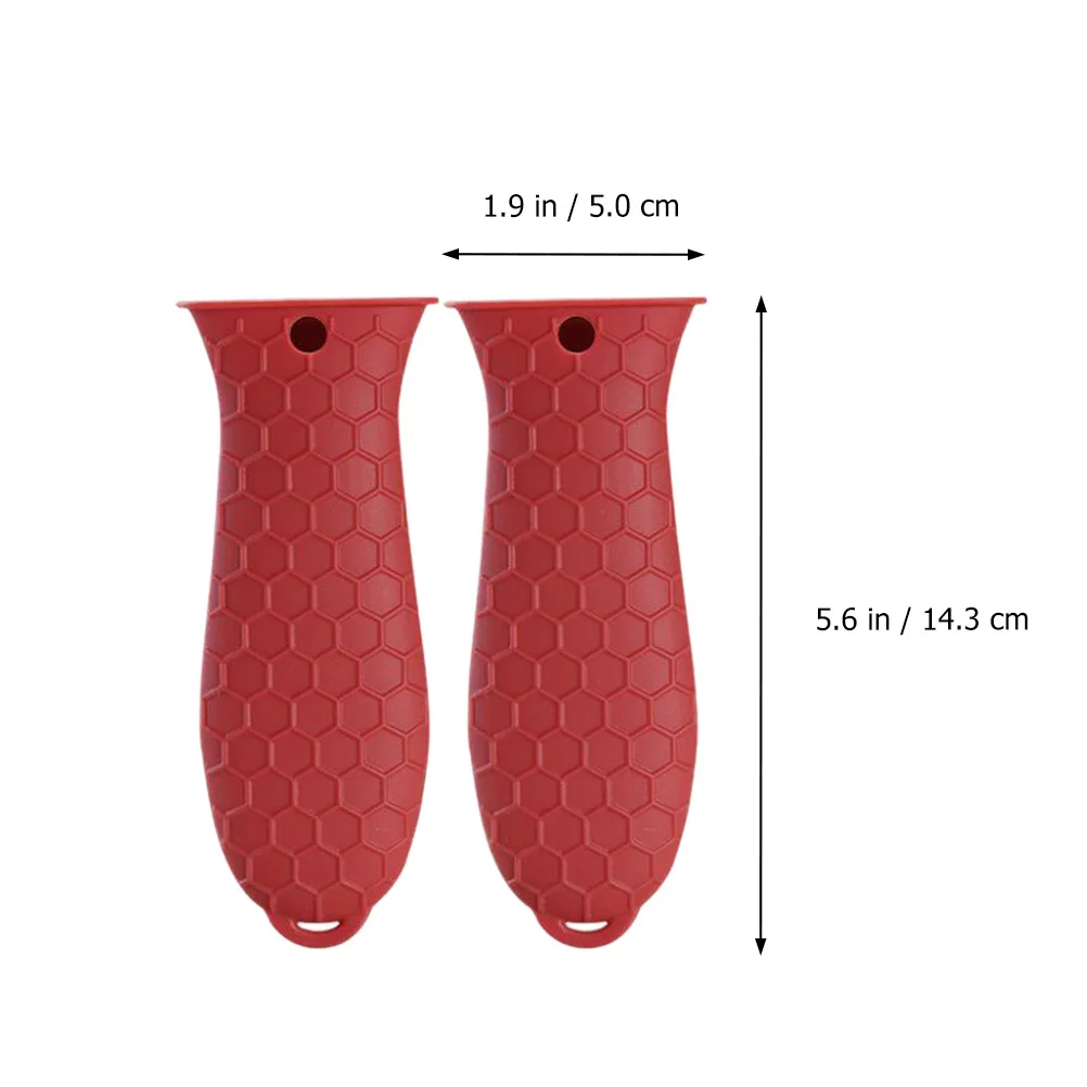 

4pcs Silicone Pot Holder Heat Resistant Handle Cover Anti-Scalding Skid-Proof for Wok Non-Slip Protective Covers