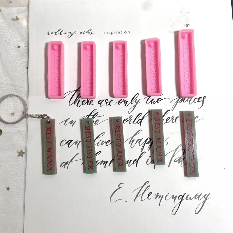 

91AC Письма для ключей подвесной плесени плесень силиконовой декоративной подвесной формы для мальчиков девочек