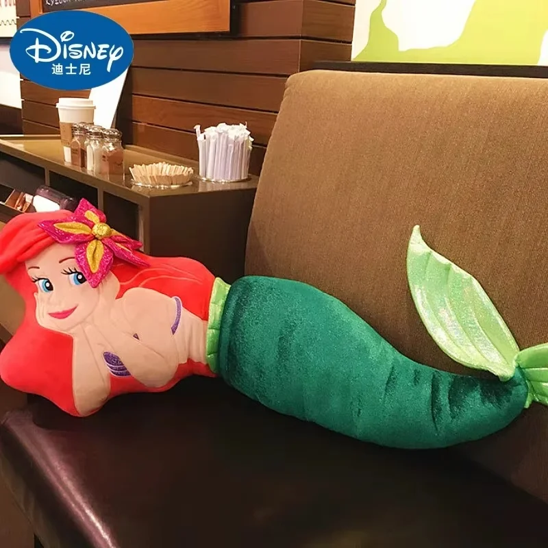 Muñeco de princesa Ariel de Disney de 120cm, juguete de peluche, almohada de sirena, cojín, muñeca de animación de dibujos animados, juguete de regalo de cumpleaños para niña del Día de los niños