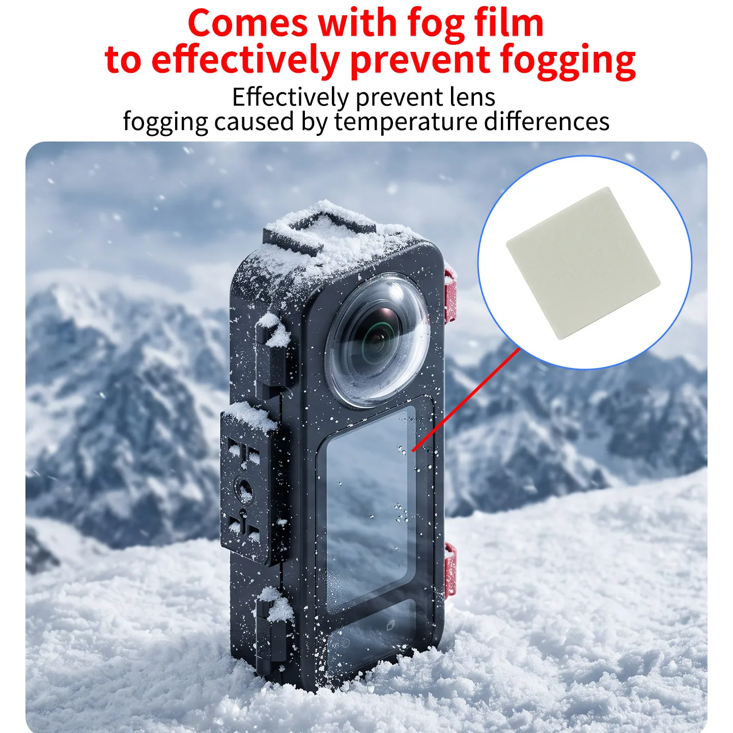 Anti-Fog 60m wasserdichtes Aluminium-Tauchgehäuse für Insta360 X4 X5 Kamera mit Auftriebsstange und Griff zum Tauchen, Surfen und Unterwasseraufnahmen. – Detail 9