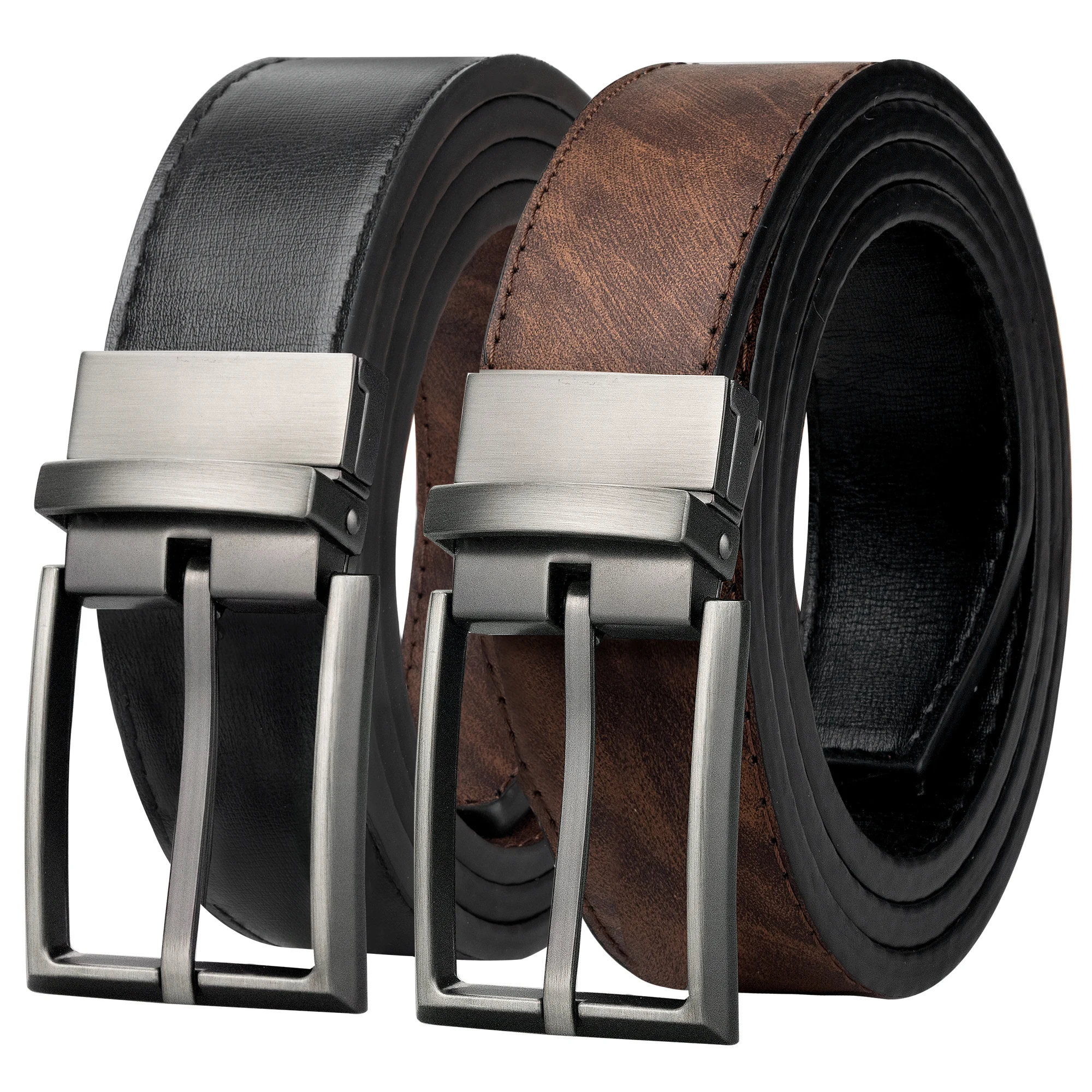 Maikun Designer Pin Buckle Leather Belts For Men Luxury Reversible Coffee Belts Fashion Business Men's Leather Belt