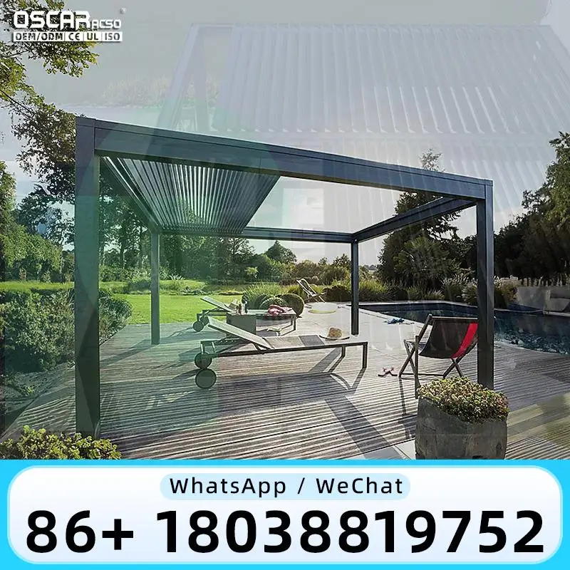 Automatic Bioclimatique Waterproof Outdoor Aluminum Pergola Cover System Louvre Pergola for Garden Backyard Patio pergola