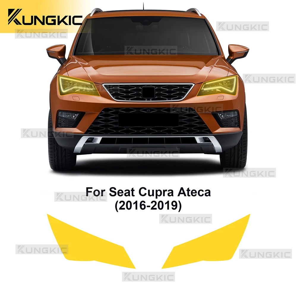 For Seat Cupra Ateca 2016 2017 2018 2019 TPU Headlight B Pillars Door Bowl Protection Film Sticker Anti-scratch Smoked Clear PPF