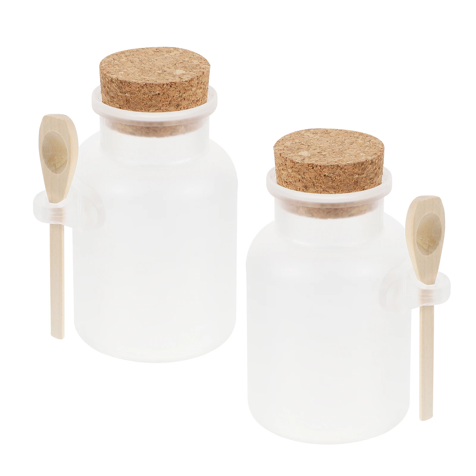 

2 Pcs Bath Salt Bottle White Container Mask Powder Spice Rack Bathroom Bottles Packaging Storage Pp Subpackaging