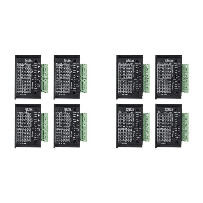 

A98E-TB6600 Драйверы шагового двигателя, 8 шт. 4А Контроллер шагового драйвера Цифровой мини-шаговый драйвер с ЧПУ для шагового двигателя 42/57/86