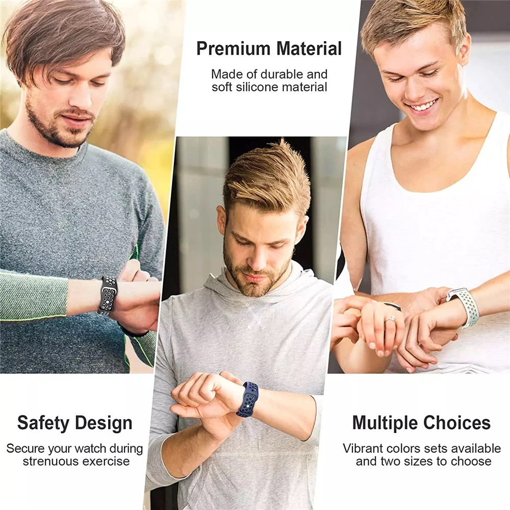 Strap for Apple Watch Band 44mm 49mm 45mm 40mm 41mm 38mm 42mm Correa Breathable Sports Bracelet iWatch Series 8 SE 7 6 5 9 Ultra