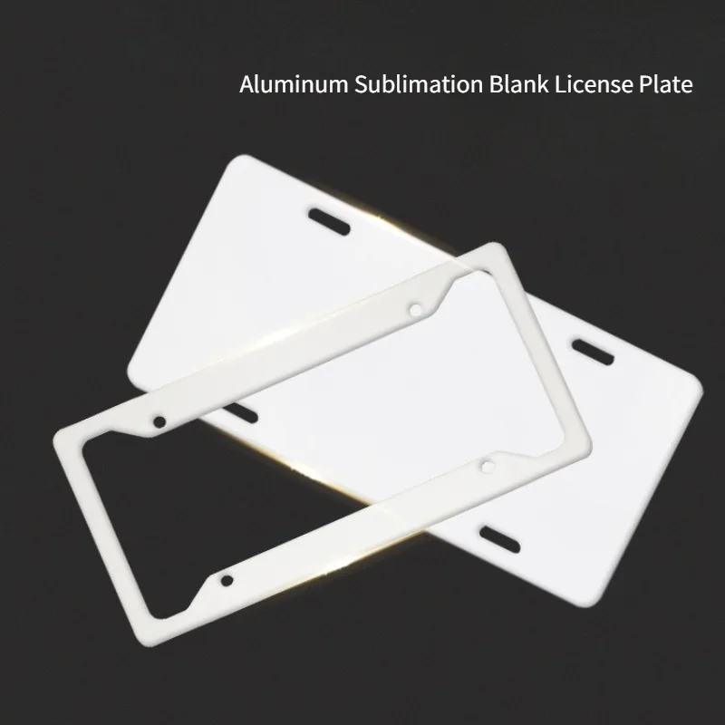 10sheets Sublimation Blank License Plate Heat Transfer Aluminum Car Outer Frame DIY Personaliz Decorative Touches Wholesale