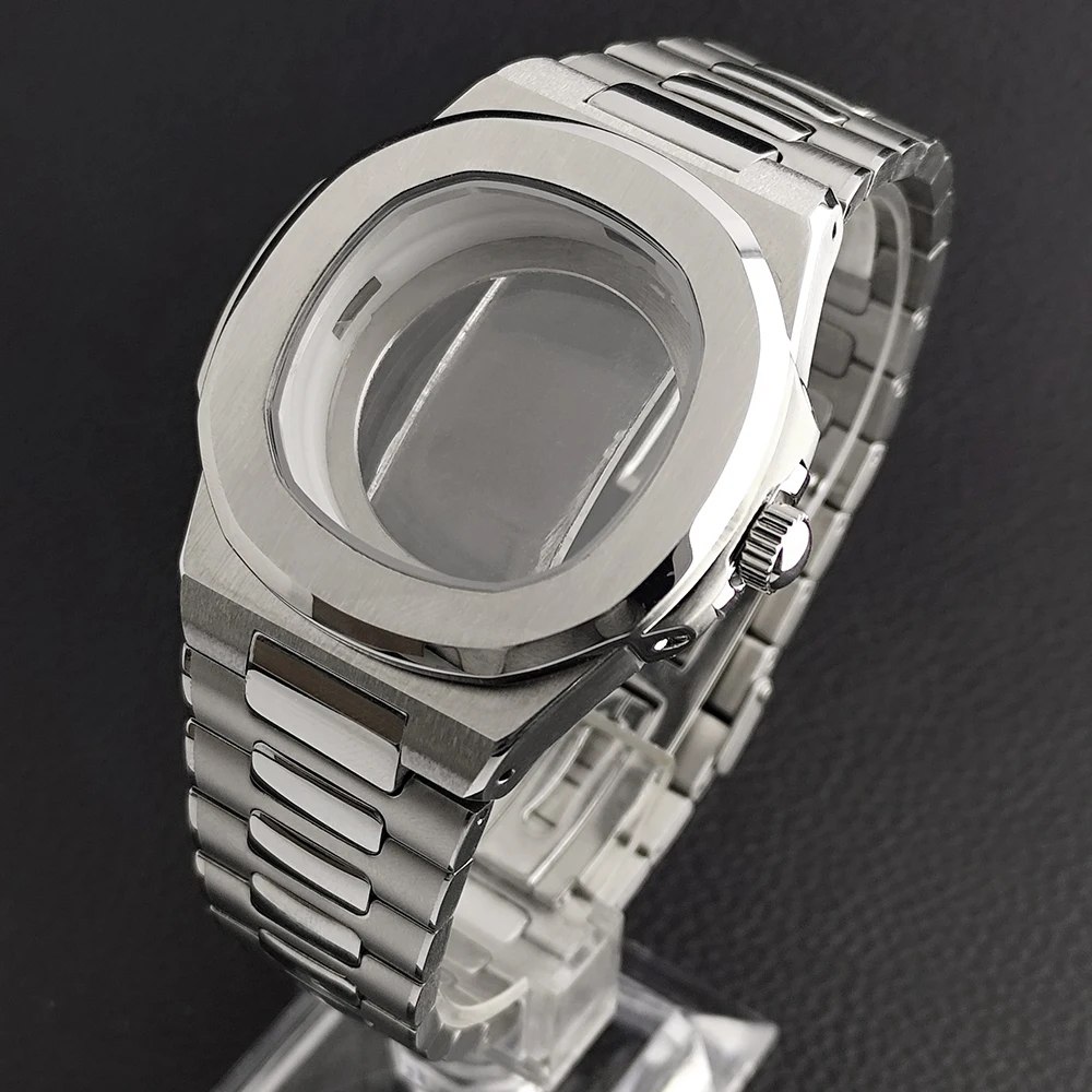 NH35 Uhrenbox 43,4mm Gehäuse Passend für NH35 NH36 Uhrwerk Zubehör für Herrenuhren Saphirglas Mit Uhrenarmband NH35 Zifferblatt/Zeiger – Detail 2