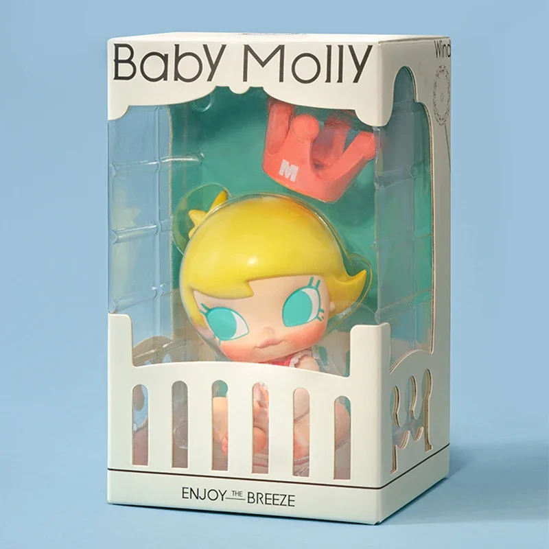 POPMART Baby Molly Blow The Wind Doll Cute Anime Figure Desktop Ornaments Collection Gift