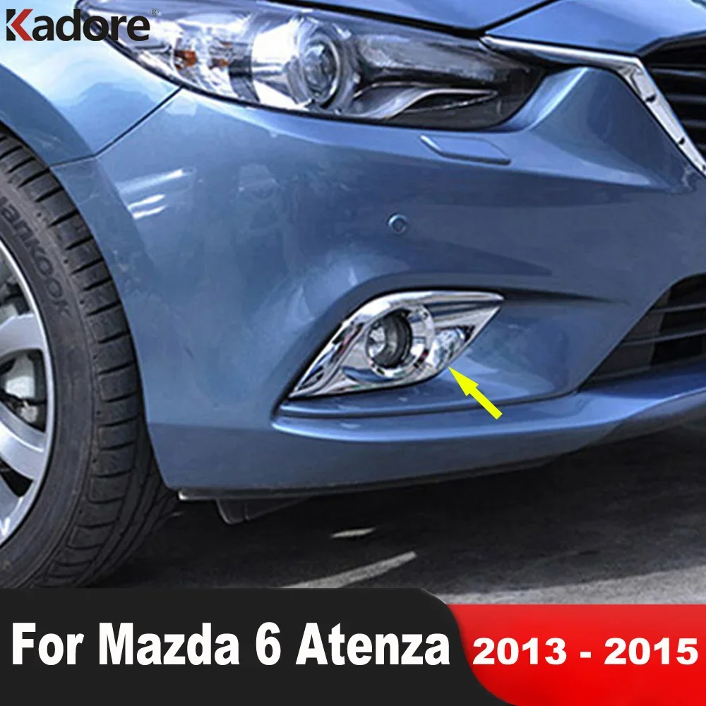

For Mazda 6 Atenza 2013 2014 2015 Chrome Front Fog Light Lamp Cover Trim Head Foglight Foglamp Bezel Trims Car Accessories