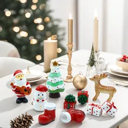 1Pc Santa Claus Snowman Elk Boots Resin Small Ornament Dollhouse Miniature Model Micro Landscape Decor Christmas DIY Accessories