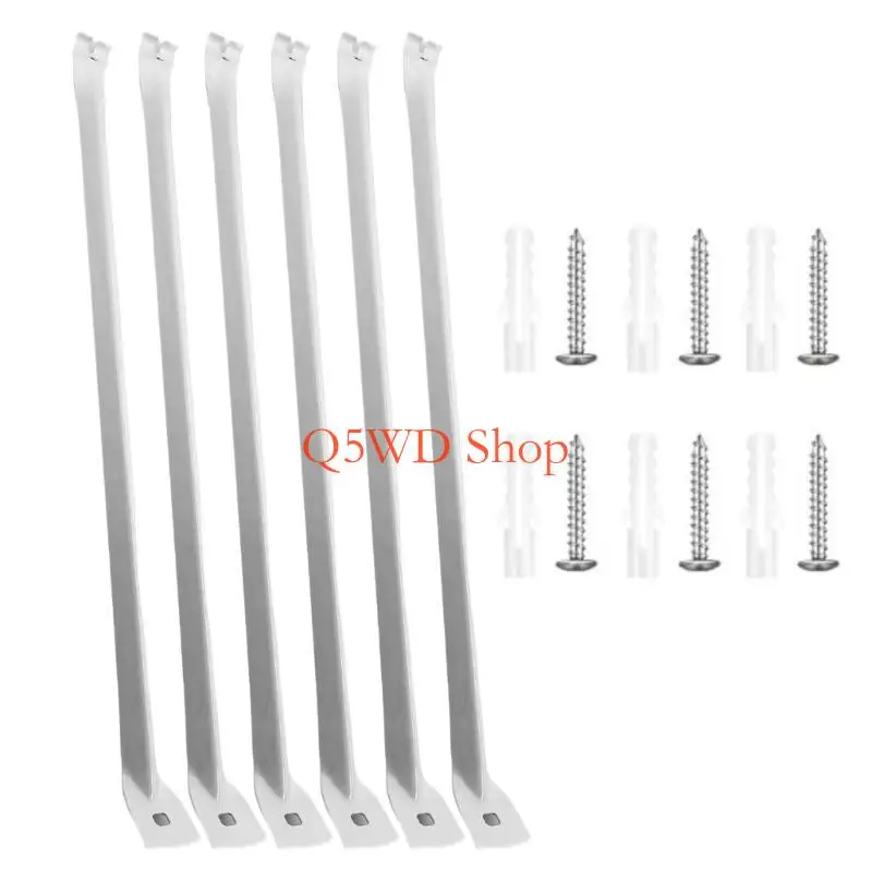 Q5WD 6 Pack Multipurpose 17Inch Wire Rack Support Brackets Accessory for Closet Shelves Installation With Anchors and Pin