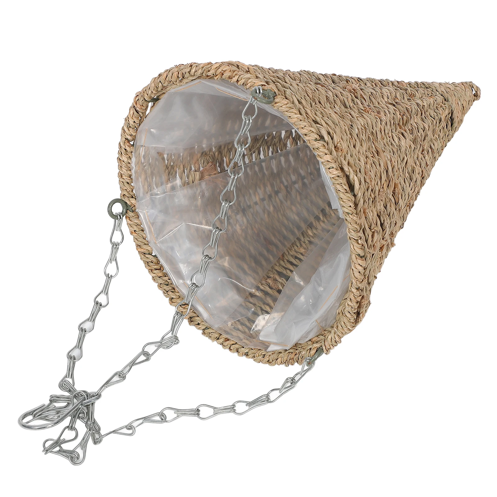 

Straw Hanging Flower Pot Planter Indoor Outdoor Balcony Garden Wall Decor Container Durable Sun Resistant for Succulents
