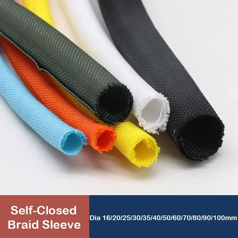 

Cable Sleeve Self Closing PET Braided Expandable Auto Line Management Overlaps Flexible Loom Split Pipe Tube Wire Wrap Protect