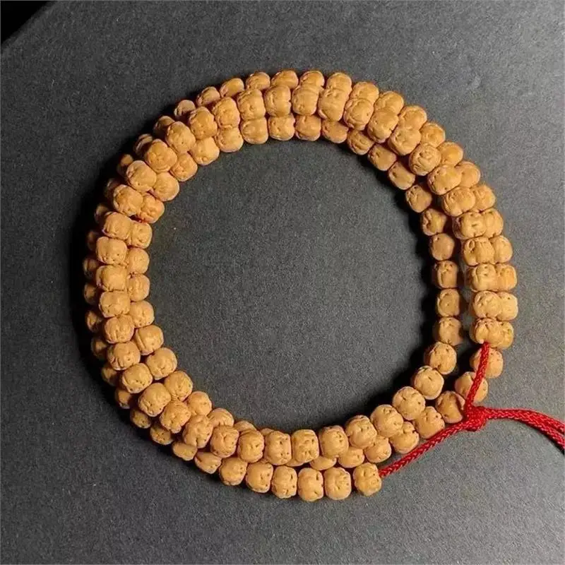 Three-Day Red Basalt Pattern Buddha's Hand Small Diamond Bodhi Seed 108 Bead Bracelet Short-Stemmed Men's and Women's Bracelet N