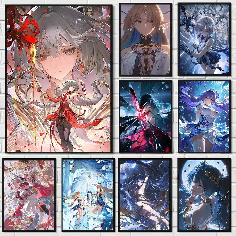 anime W-wutherings W-waves Poster HD art sticky wall waterproof home living room bedroom aesthetic decoration