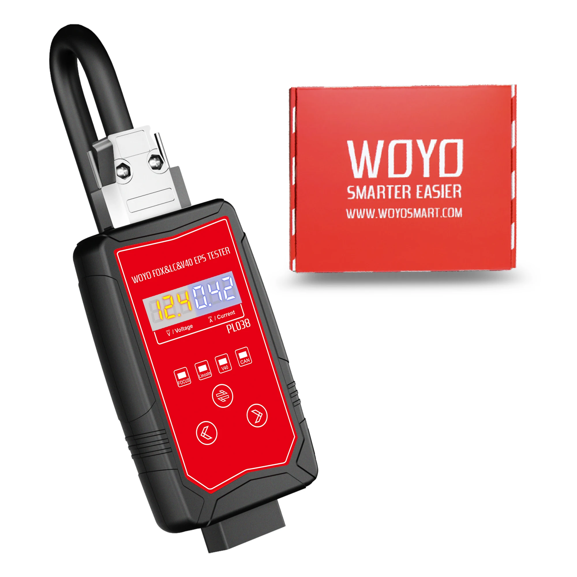 WOYO PL038 EPS Tester for Ford Lincoln Volvo V40 Steering Wheel Motor Tester Simulate Torque Sensor Activate CAN Flash Firmware