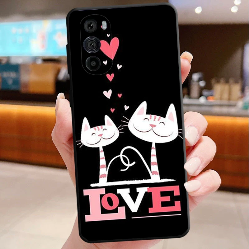 

Phone Case For Motorola Edge 50 40 Pro 60 50 40 30 Ultra Neo Fusion Moto G85 G72 G53 G54 G84 G13 G32 Cute Cats