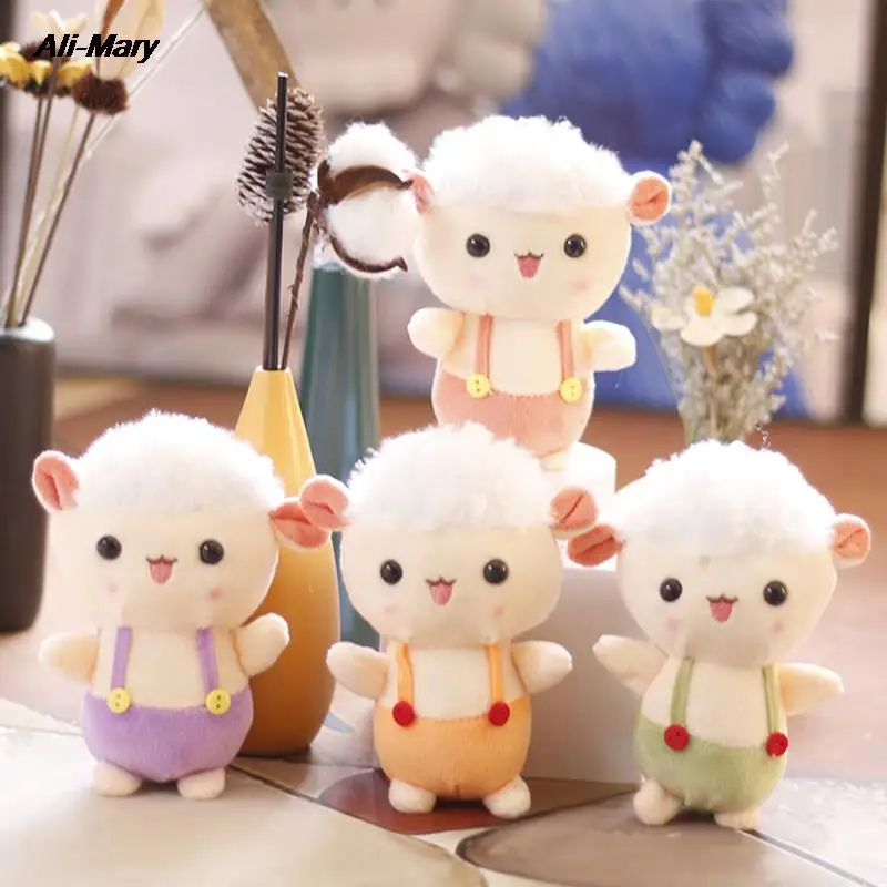 12cm Cute Mini Keychain Strap Small Sheep Pendant Lamb Plush Toy Lamb Bag Pendant Keychain Gift Female