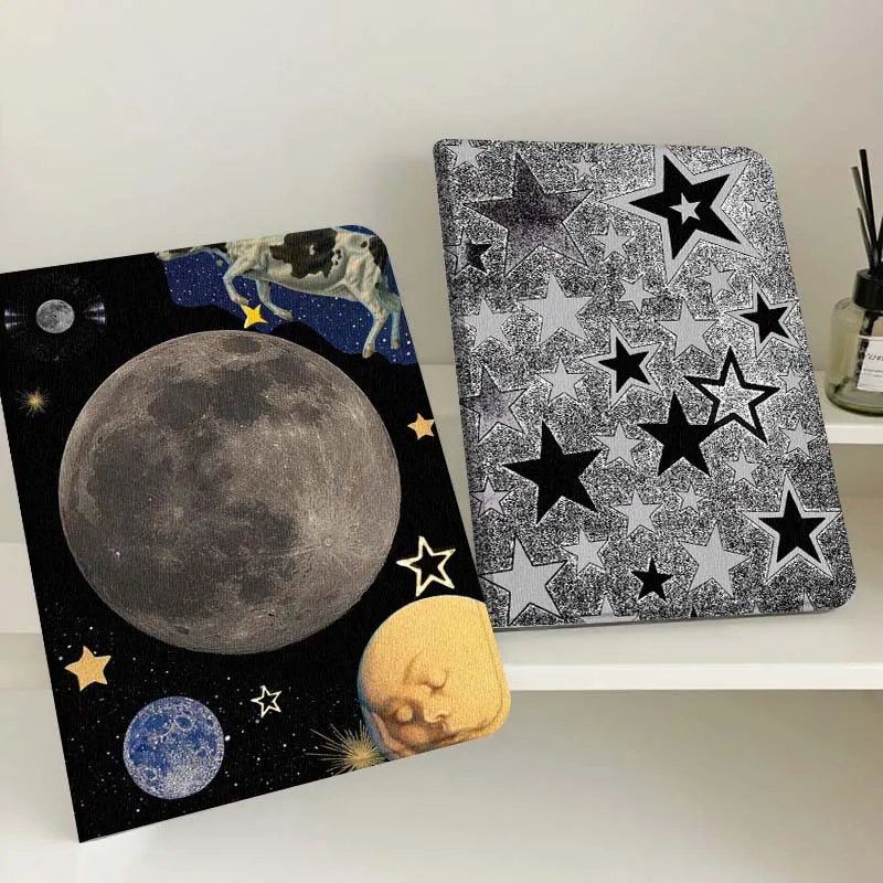 

Чехол для планшета с рисунком луны, звезд и коровы для Samsung Tab Galaxy S6 S11 A A7 A8 A9 A11 10.1 10.4 10.5 Plus Lite