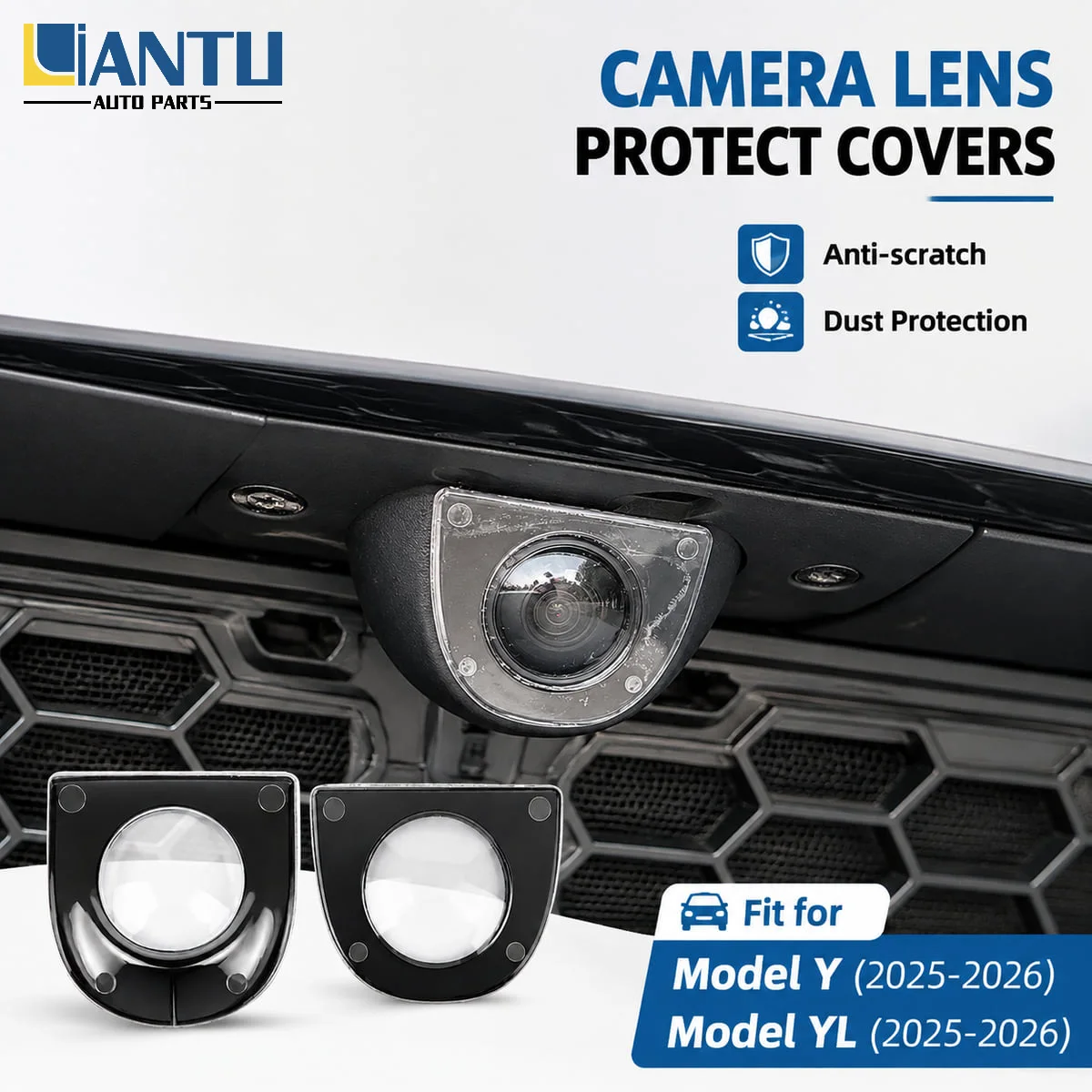 PINMOAP Front Rear Camera Lens Guard Cover For Tesla Model Y Juniper Model YL 2025 2026 Scratch Resistant Protection Accessory