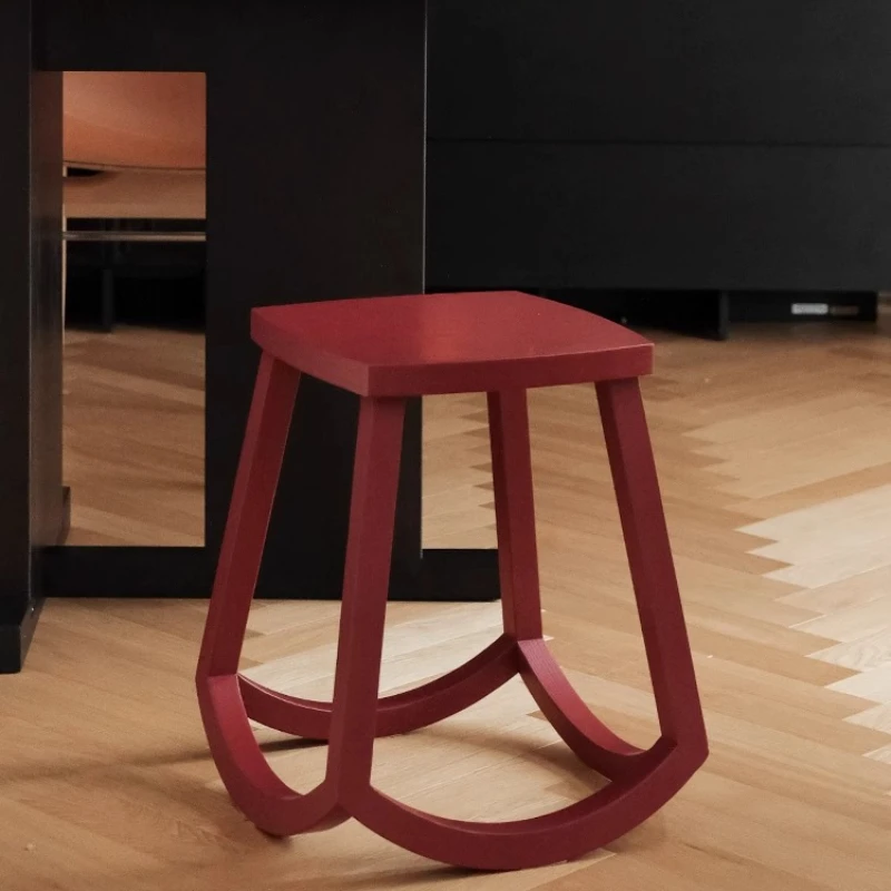 

Solid wood small stool Designer simple bench Japanese shoe changing stool A few wooden piers next to the shelf
