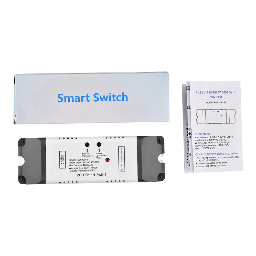 

Wifi 2CH Switch Module,Motor Controller for Rolling Sliding Door,DC 12V 24V 32V,AC220V,RF Remote Work with eWelink APP