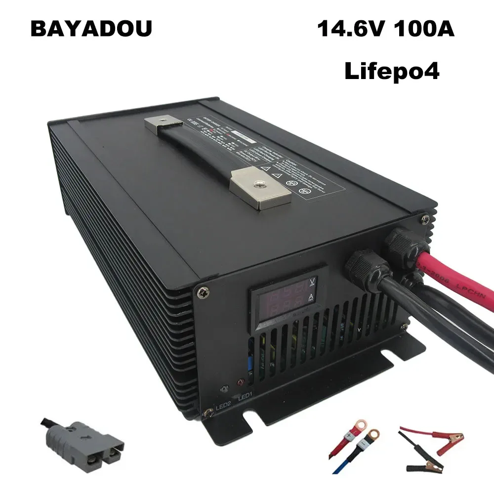 Szybka ładowarka Lifepo4 2000W 14.6V 100A do 4S 12V 400AH 500AH 800AH Żelazowo-fosforanowy LFP Magazyn energii RV UPS Ładowarka do akumulatorów do