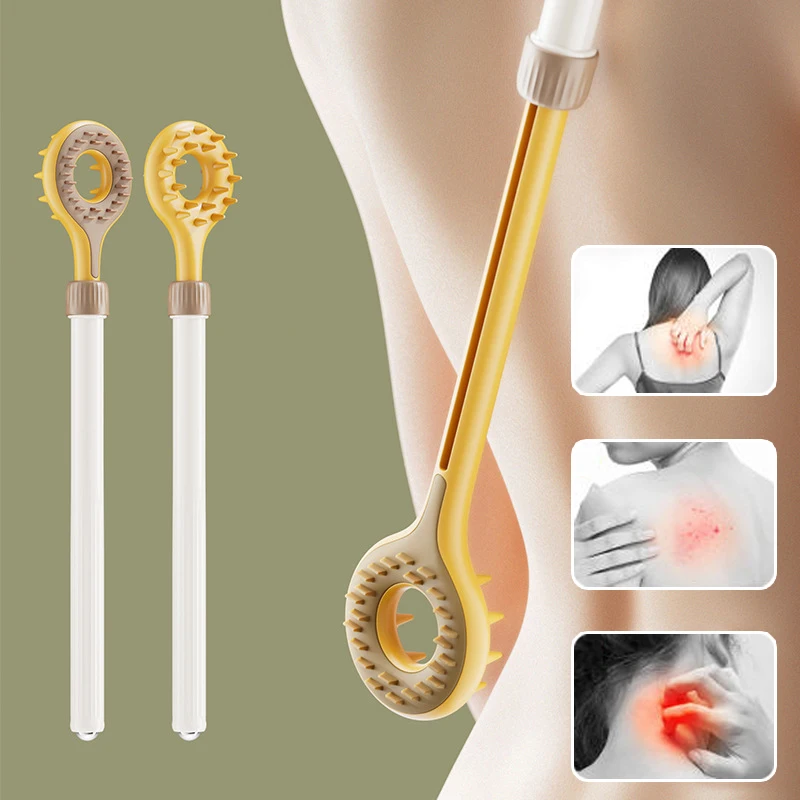 1PCS Portable Retractable Back Scratcher Dual‑Head Design Extendable Body Scratcher for Comfortable Itching Relief