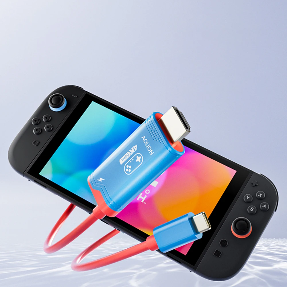 Para Switch 2 Cable de proyección de Host 4K @ 144Hz tipo C a adaptador Compatible con HDMI Cable convertidor de vídeo de acoplamiento de TV para NS Switch 2