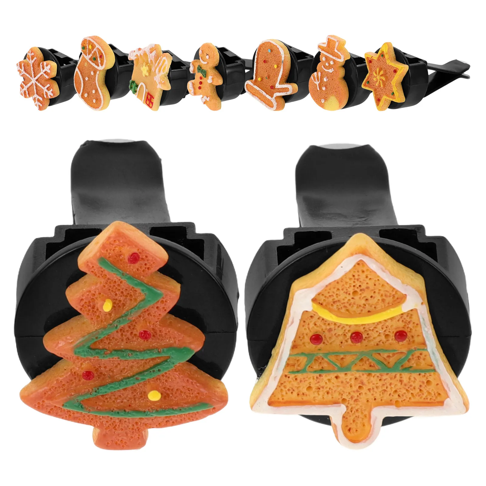 

9pcs Car Vent Decorations Christmas Air Freshener Clips Resin Diffuser Longlasting Fragrance Durable Santa Snowman