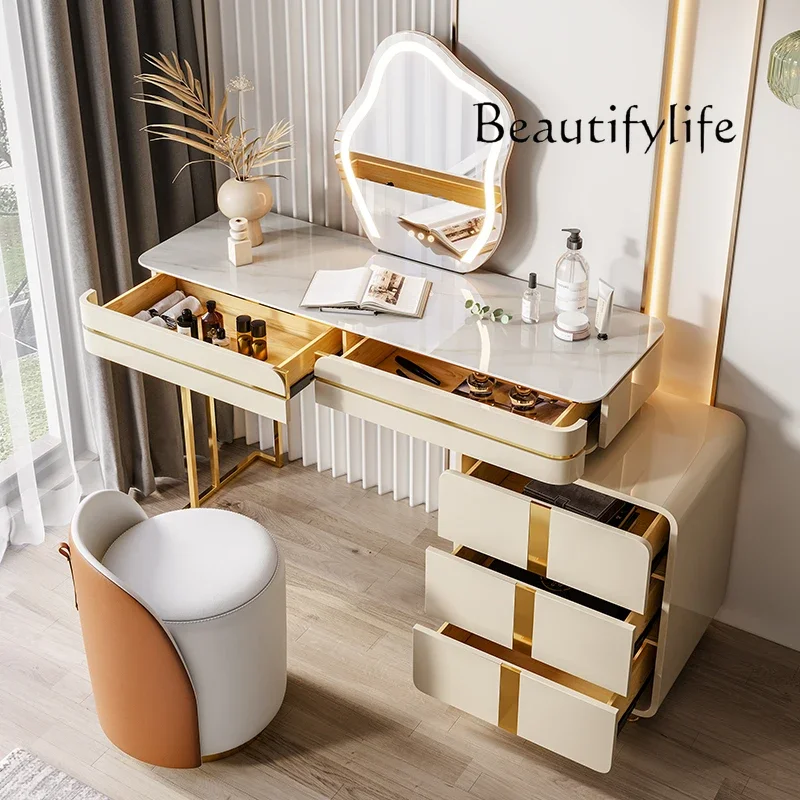 G Light Luxury High-end Rock Slab Dresser Storage Cabinet Integrated Bedroom Modern Simple Designer Makeup Table