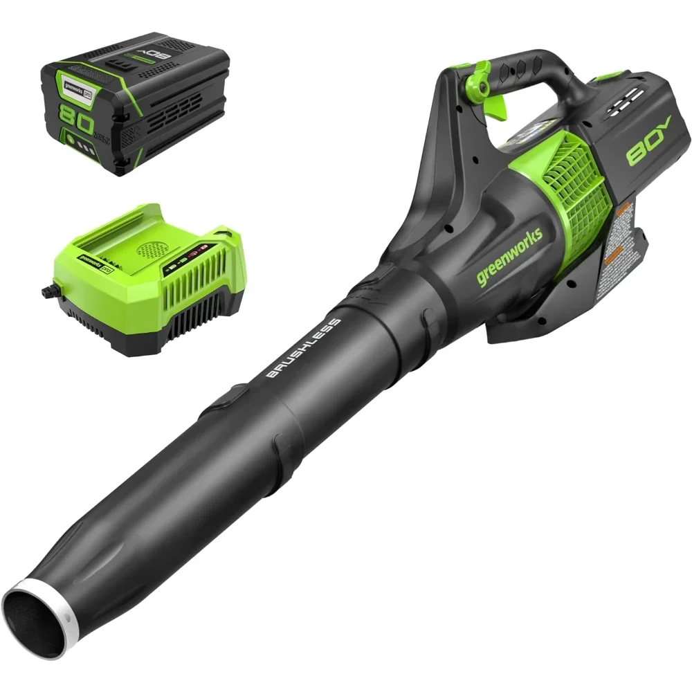 

Greenworks 80V (145 MPH / 580 CFM / 75+ Compatible Tools) Cordless Brushless Axial Leaf Blower, 2.5Ah Battery and Charger