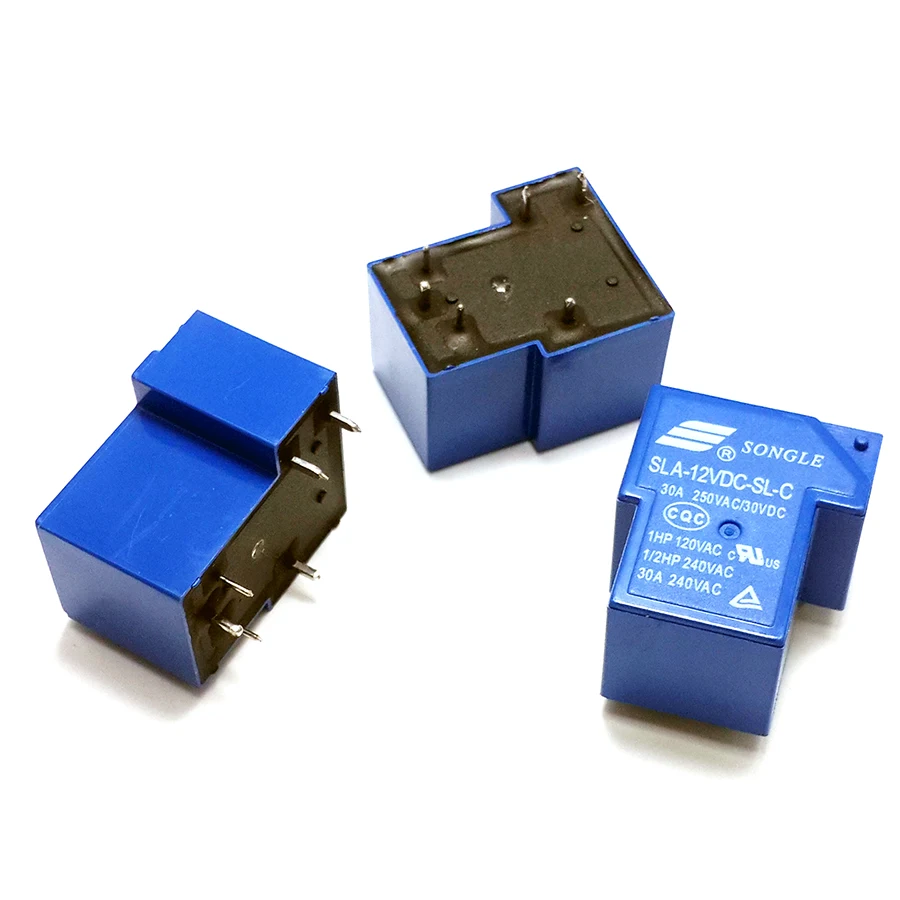 2pcs/lot 6 Pin 5V 9V 12V 18V 24V 36V 48V 30A DC 1NO NC Sealed Relay 6 Feet Songle Brand Relay for Large Current
