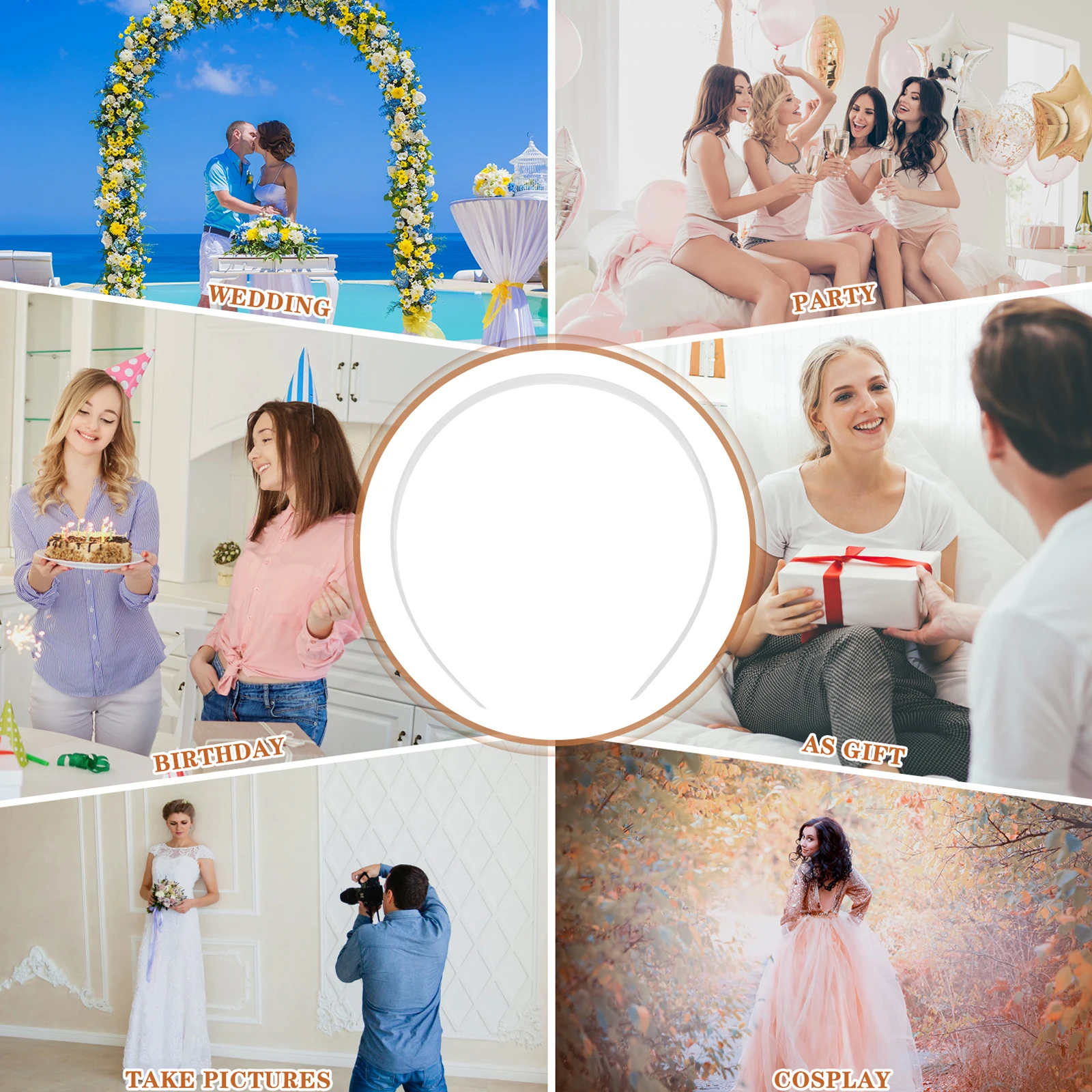 

12pcs Plain White Plastic Headbands Diy Hair Accessories For Girls Women Kids Headwear Party Wedding Daily Wear Use