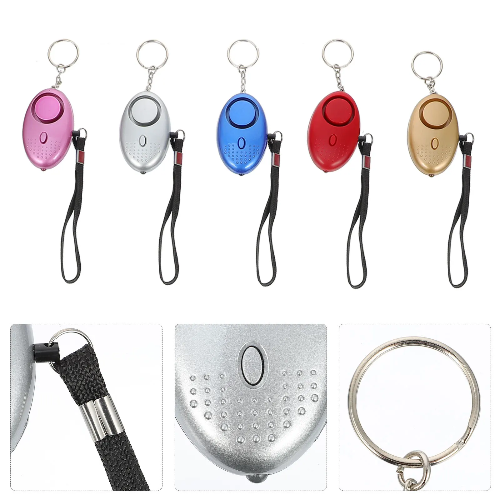 10 pçs 130db alarme de segurança pessoal chaveiro sirene de emergência luz led para viajar caminhadas acampamento sirene alarme