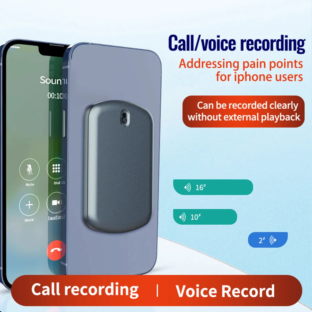 Magnetic Digital Voice Recorder Professional Voice Activated Sound Dictaphone Mini Record Device Support for IOS Android Systems