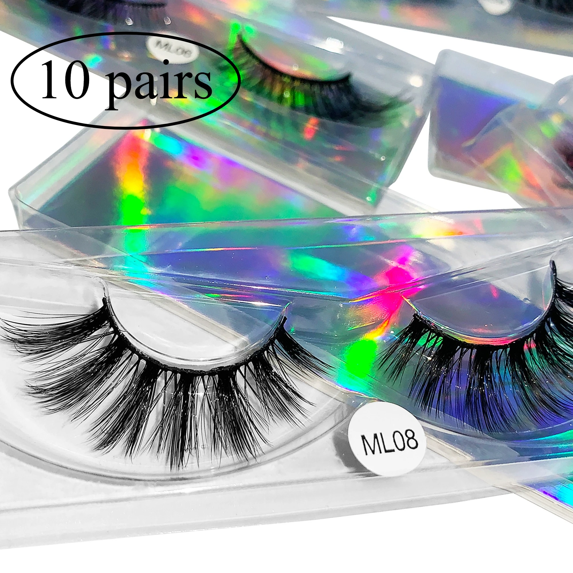10 paia di ciglia finte ciglia all'ingrosso volume sfuso ciglia finte pacchetto estensione ciglia confezioni di ciglia all'ingrosso